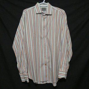 TD THOMAS DEAN | large | Striped Button Down Long Sleeve Shirt | 100% Cotton